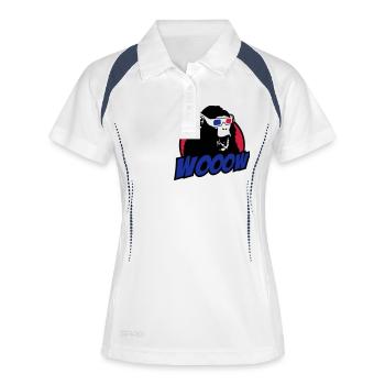 3D Glasses amazed Monkey - Frauen Polo atmungsaktiv - Weiß/Navy - Vorne