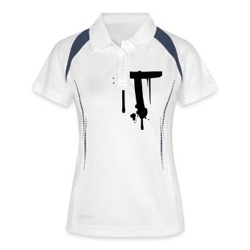 Graffiti T gouttes Farbklex spray - Polo respirant Femme - blanc/marine - Devant