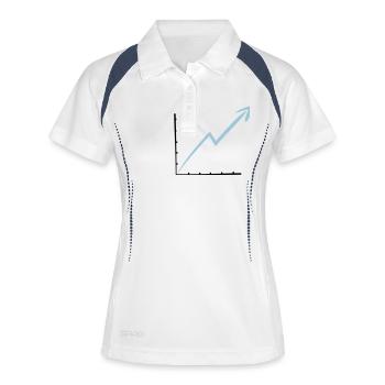 ligne de flèche vers le haut la ligne revenus croi - Polo respirant Femme - blanc/marine - Devant