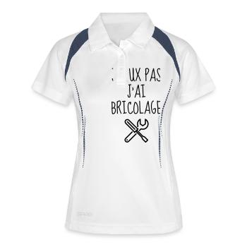 Bricolage / Basteln / Handwerker / DIY - Frauen Polo atmungsaktiv - Weiß/Navy - Vorne