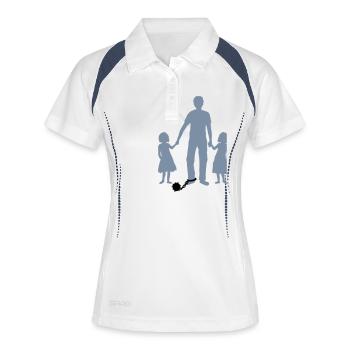 Père en captivité filles - Polo respirant Femme - blanc/marine - Devant