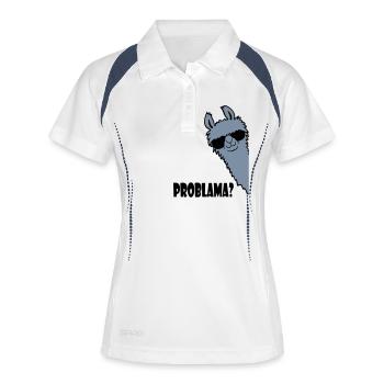 Problama Question Lama - Polo respirant Femme - blanc/marine - Devant