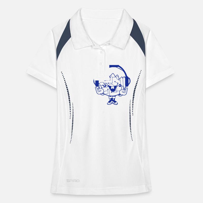 DJ Data Microchip Pattern Computer Nerd Geek Party Women's Polo breathable