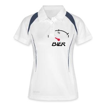 bier - Frauen Polo atmungsaktiv - Weiß/Navy - Vorne