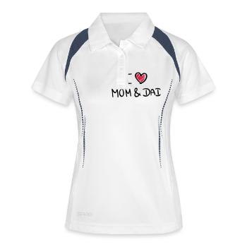 i_love_mom_and_dad__f2 - Polo respirant Femme - blanc/marine - Devant