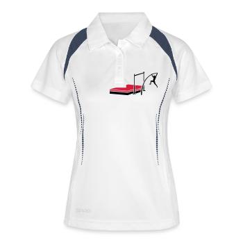 Saut à la perche - Polo respirant Femme - blanc/marine - Devant