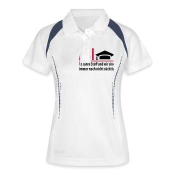 13_jahre_stoff - Polo respirant Femme - blanc/marine - Devant