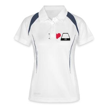 I love Smartphone - Polo respirant Femme - blanc/marine - Devant