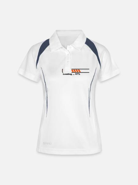 PhD barre loading - Polo respirant Femme - blanc/marine