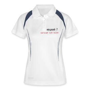 russisch - Frauen Polo atmungsaktiv - Weiß/Navy - Vorne