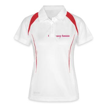 hübsch sexy feminim - Frauen Polo atmungsaktiv - Weiß/Navy - Vorne