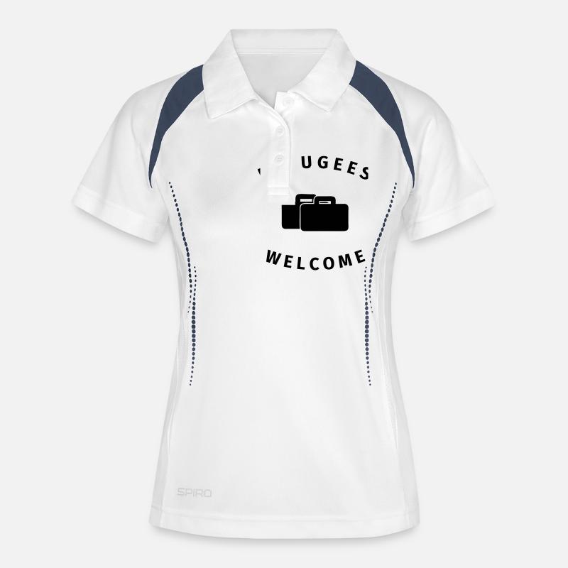refugees welcome - Women's Polo breathable - white/navy