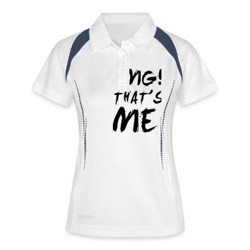 OH MEIN GOTT! DAS BIN ICH! - Frauen Polo atmungsaktiv - Weiß/Navy - Vorne