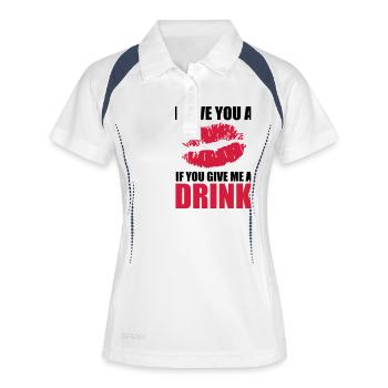 I Give You A Kiss - Polo respirant Femme - blanc/marine - Devant