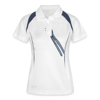 Rohrzange Schwedenzange 2 - Frauen Polo atmungsaktiv - Weiß/Navy - Vorne