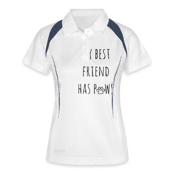 Mon meilleur ami a des pattes - des pattes des chiens de chien - Polo respirant Femme - blanc/marine - Devant
