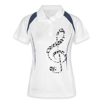 Notenschluessel - Women's Polo breathable - white/navy - Front