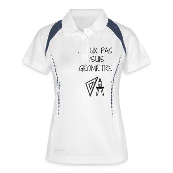 Vermesser / Vermesserin / Topographie / Tiefbau - Frauen Polo atmungsaktiv - Weiß/Navy - Vorne