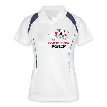 Poker quatre d’un genre - Polo respirant Femme - blanc/marine - Devant