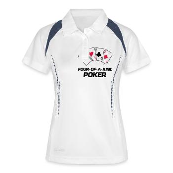 Poker quatre d’un genre - Polo respirant Femme - blanc/marine - Devant