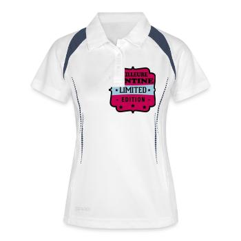 BESTE AUNTIE IN LIMITIERTER AUFLAGE - Frauen Polo atmungsaktiv - Weiß/Navy - Vorne