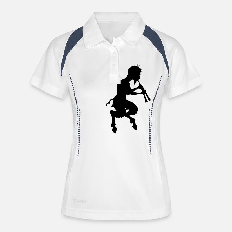 pan faune devil devil - Polo respirant Femme - blanc/marine