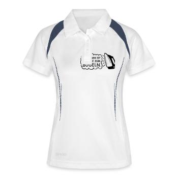 Das Leben ist zu kurz zum bügeln - Frauen Polo atmungsaktiv - Weiß/Navy - Vorne