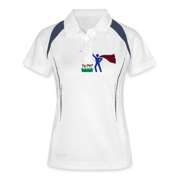 Blumen gießen HEH 3 farb vektor - Frauen Polo atmungsaktiv - Weiß/Navy - Vorne