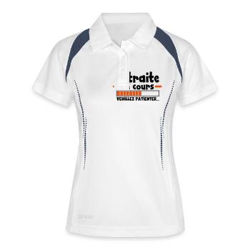 retraite en cours,retraitée,retraité,vintage - Polo respirant Femme - blanc/marine - Devant