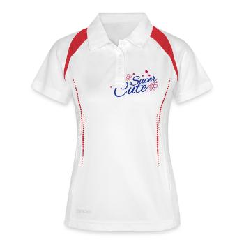 super_cute_hs2 - Polo respirant Femme - blanc/marine - Devant