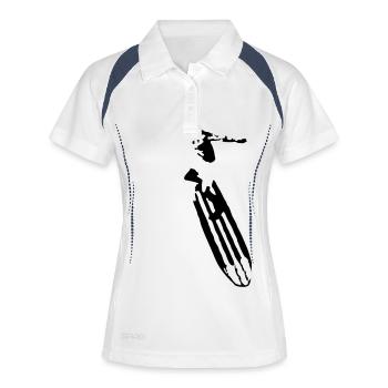 surfer - Polo respirant Femme - blanc/marine - Devant