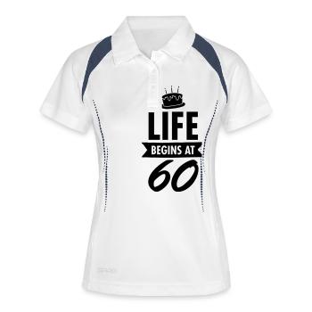 Life Begins At 60 - Polo respirant Femme - blanc/marine - Devant