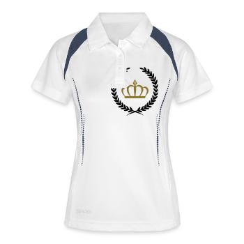 couronne - Polo respirant Femme - blanc/marine - Devant