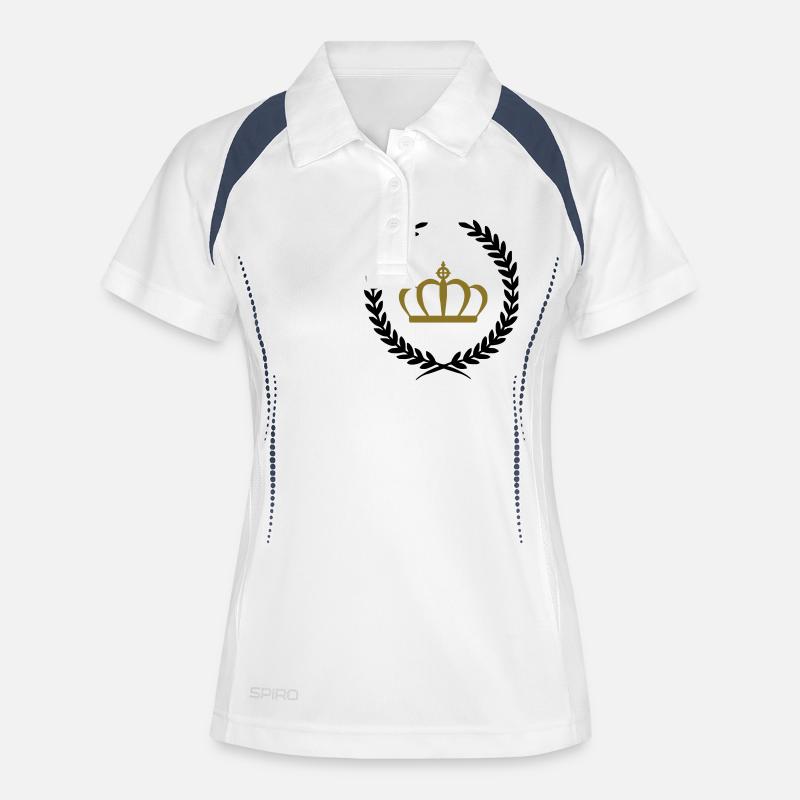 crown - Women's Polo breathable - white/navy