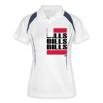 BILLS BILLS BILLS - Frauen Polo atmungsaktiv - Weiß/Navy - Vorne