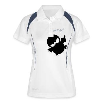 Un hibou / / Angry Bird - Polo respirant Femme - blanc/marine - Devant