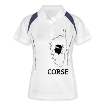 corse - Polo respirant Femme - blanc/marine - Devant