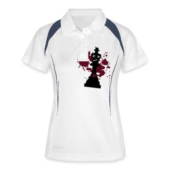 échecs - Polo respirant Femme - blanc/marine - Devant