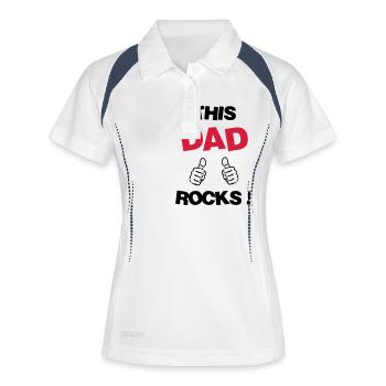 Papa Vati Vater Vatertag Geburtstag Dad Familie - Frauen Polo atmungsaktiv - Weiß/Navy - Vorne
