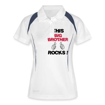 Bruder Brother Baby Geburtstag Geburt Familie - Frauen Polo atmungsaktiv - Weiß/Navy - Vorne