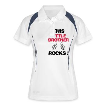 Bruder Brother Baby Geburtstag Geburt Familie - Frauen Polo atmungsaktiv - Weiß/Navy - Vorne
