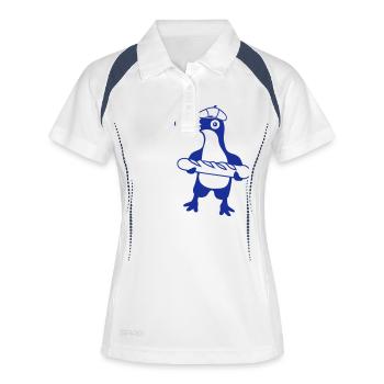 Pingouin Baguette Française Paris France Mignon - Polo respirant Femme - blanc/marine - Devant