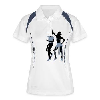 Tanzpaar - Frauen Polo atmungsaktiv - Weiß/Navy - Vorne