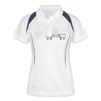 origami_baeren_verliebt_01 - Women's Polo breathable - white/navy - Front