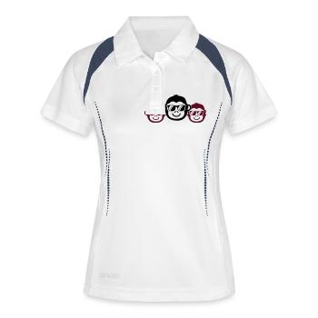 Singes Cool - Polo respirant Femme - blanc/marine - Devant