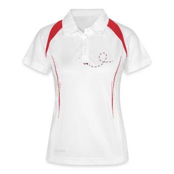 Avion en papier - Polo respirant Femme - blanc/marine - Devant