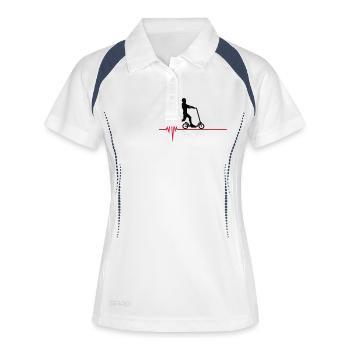 heart rate frequency pulse electric scooter scooter - Women's Polo breathable - white/navy - Front