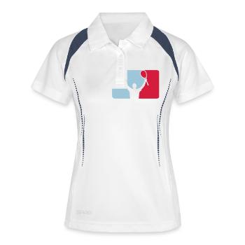 Tennis - Winner - Frauen Polo atmungsaktiv - Weiß/Navy - Vorne