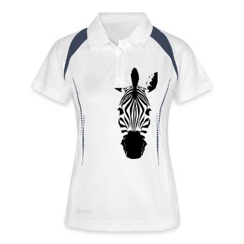 Zebra Orig. EXIT-SHIRT - Frauen Polo atmungsaktiv - Weiß/Navy - Vorne