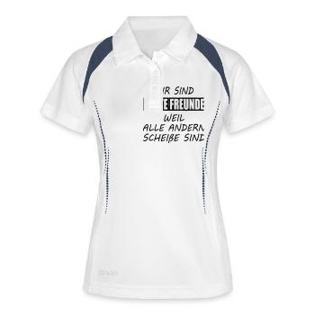 Beste Freunde - Frauen Polo atmungsaktiv - Weiß/Navy - Vorne